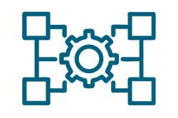 three-small-squares-connected-by-thin-lines-to-a-c 1